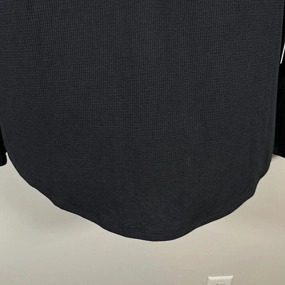 Athleta Wind Down Sleep Top Size XL Black Waffle Knit Henley Lounge Comfy - Picture 8 of 12